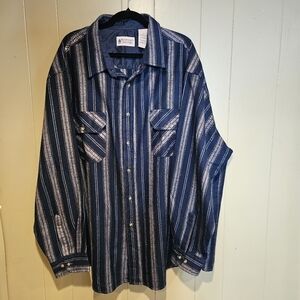 Northwest Territory Flannel Shirt, Mens, Size 3X, Navy Blue, Gray, Oversized